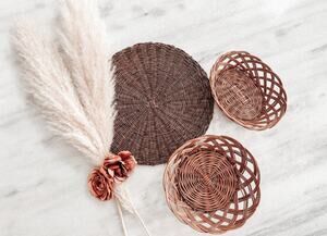 Lot Of 3 Wall Basket Decor Boho Intricate MCM Minimalist Wicker